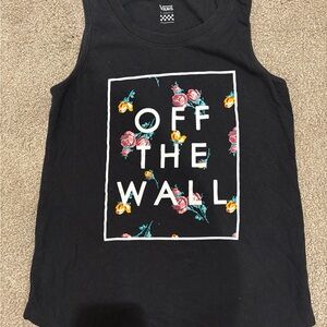 Vans Black Floral Graphic Kids Tank Top